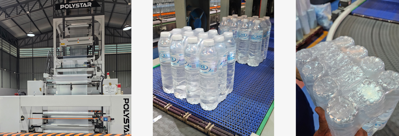 Producción de film retractil para el empaque de botellas Producción de film retractil para el empaque de botellas